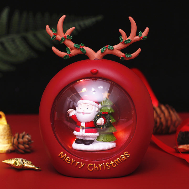 Weihnachtliches Glaskugel-Nachtlicht mit Sternenlicht