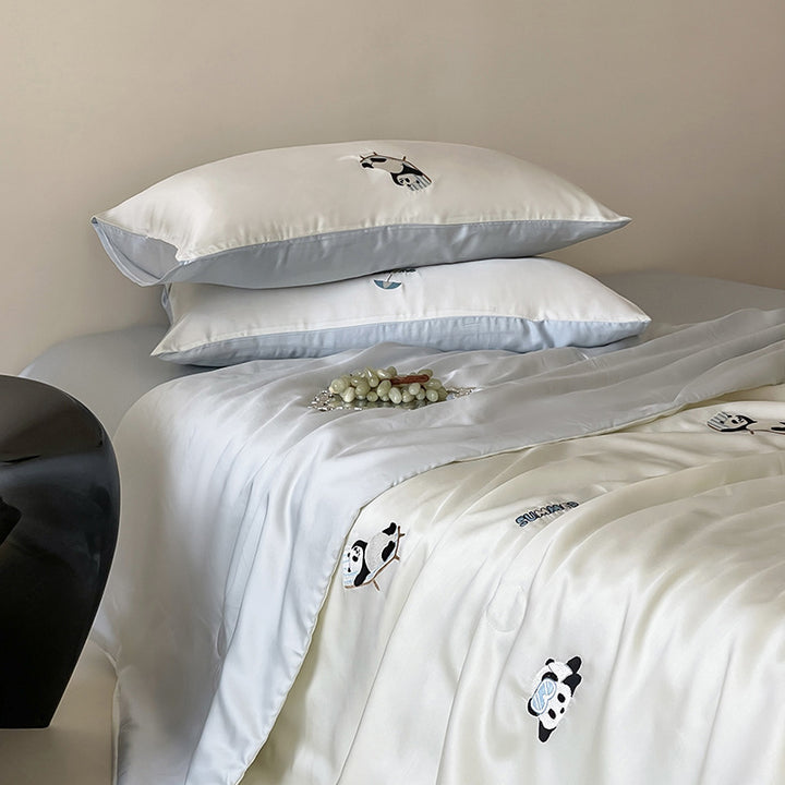 Sommer-Bettdecken-Set, 4-teilig, Tencel, leicht