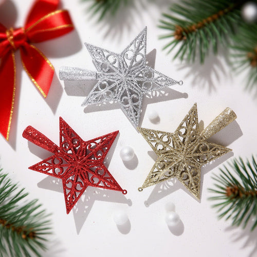 Weihnachtsbaum-Stern mit Glitzer