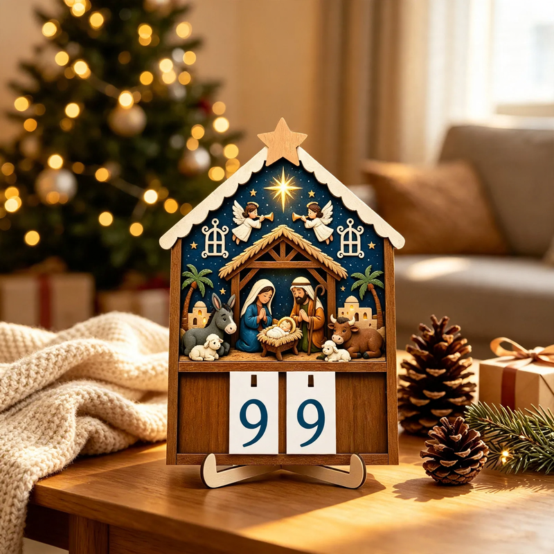 Holz-Countdown-Kalender für die Weihnachtszeit