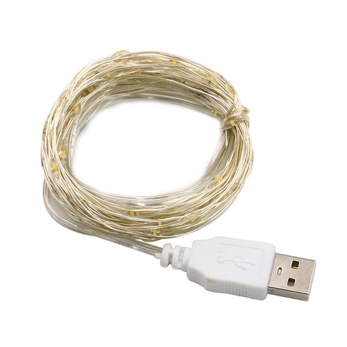 LED-Kupferdraht-Lichterkette, USB, verschiedene Längen