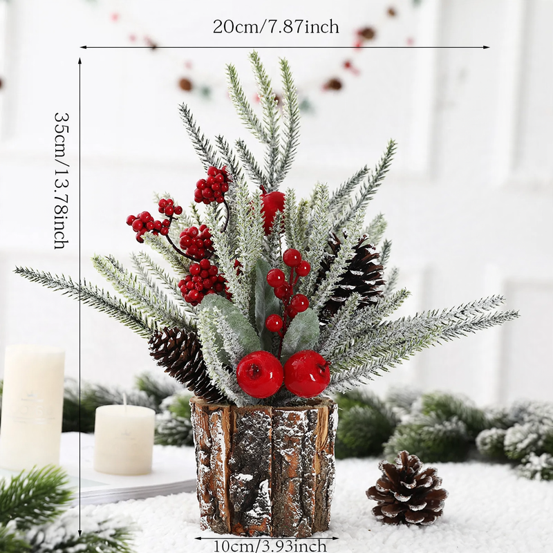 Mini-Weihnachtsbaum im Holzfass, 35 cm