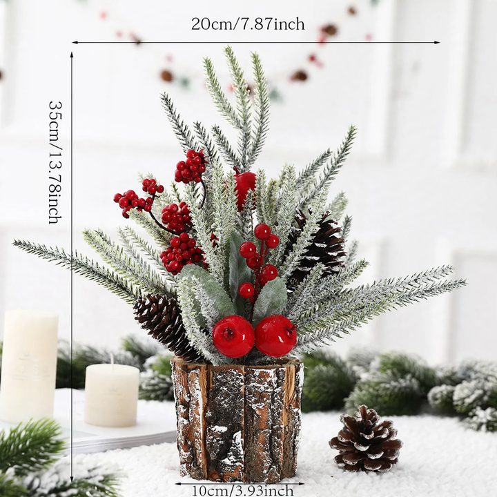 Mini-Weihnachtsbaum im Holzfass, 35 cm