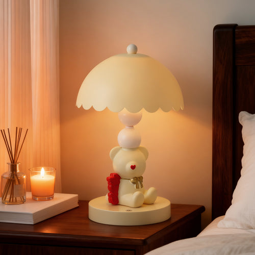 Schleife Teddybär Tischlampe für Kinderzimmer