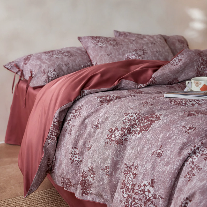 Baumwoll-Bettwäsche-Set, 4-teilig, Jacquard