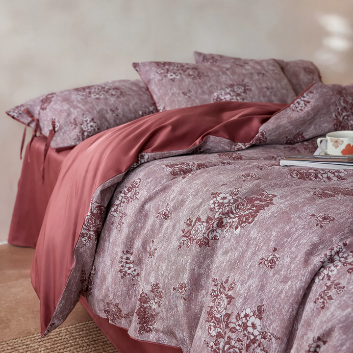 Baumwoll-Bettwäsche-Set, 4-teilig, Jacquard