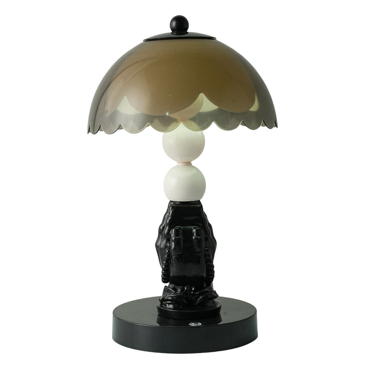 Nachttischlampe mit Händen-Motiv, modern