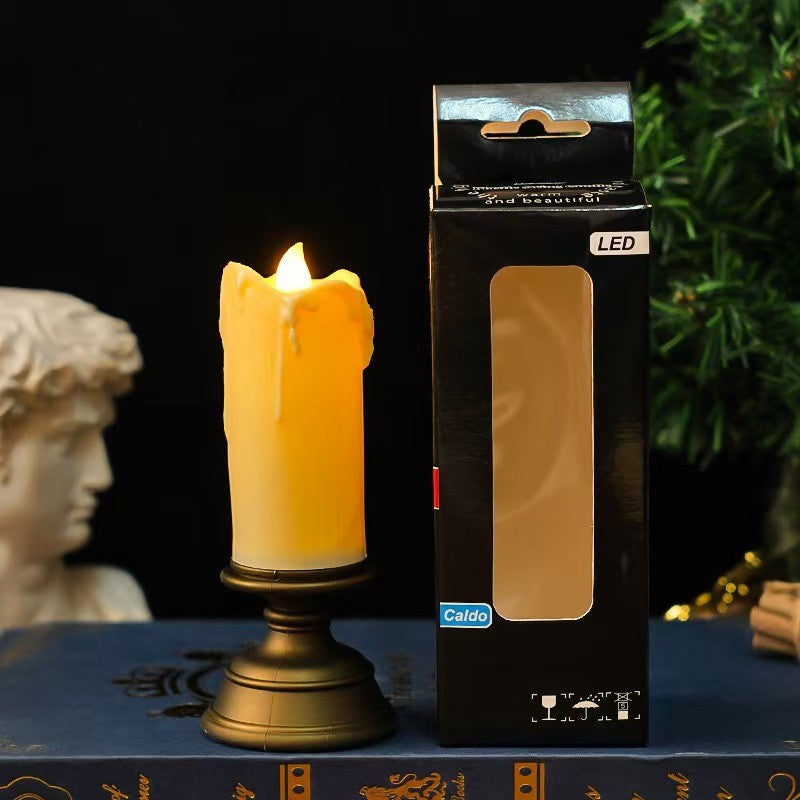 LED-Kerze mit Tropfenoptik im Vintage-Stil