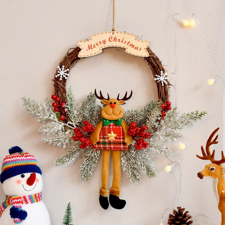 Weihnachtskranz mit Natur-Elementen, europäischer Stil