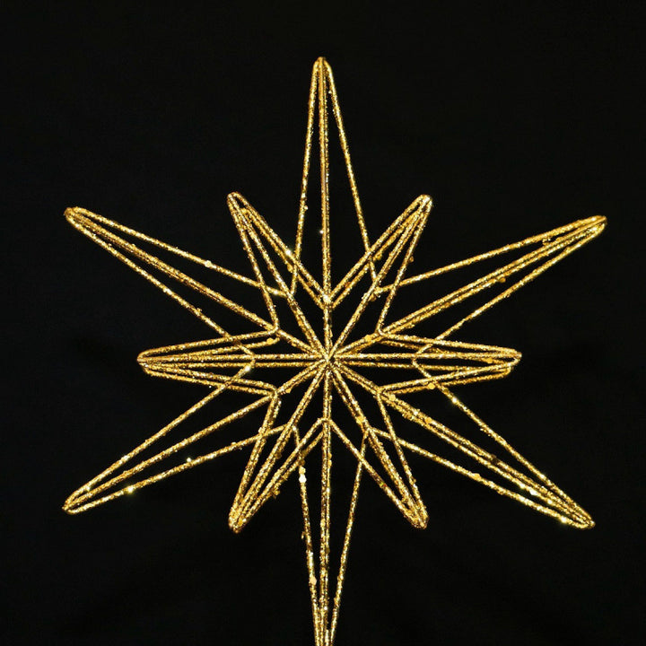 Beleuchteter Weihnachtsbaum-Stern aus Eisen, 25x33 cm