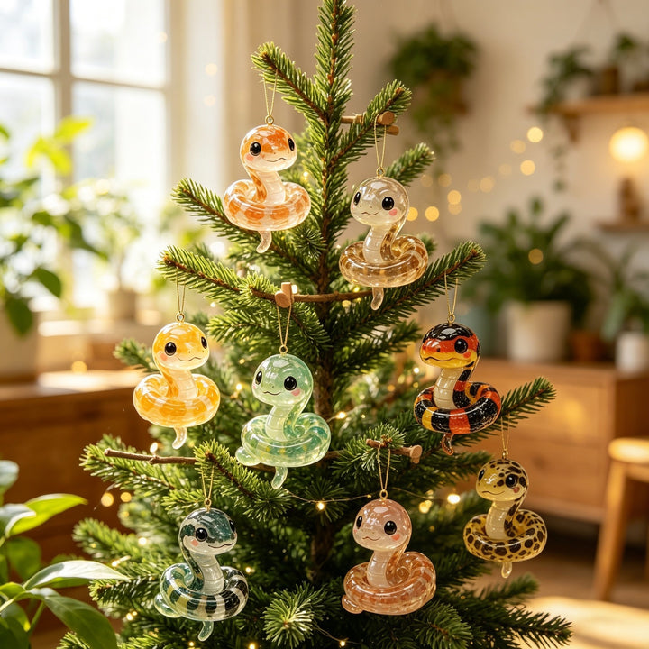 Weihnachts-Adventskalender mit Schlangen-Figuren