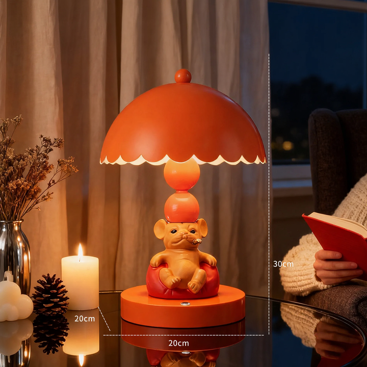 Französische Bulldogge Tischlampe, Cartoon-Design