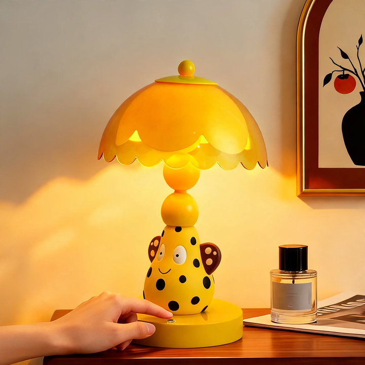 Birnen-Tischlampe mit Flecken-Design