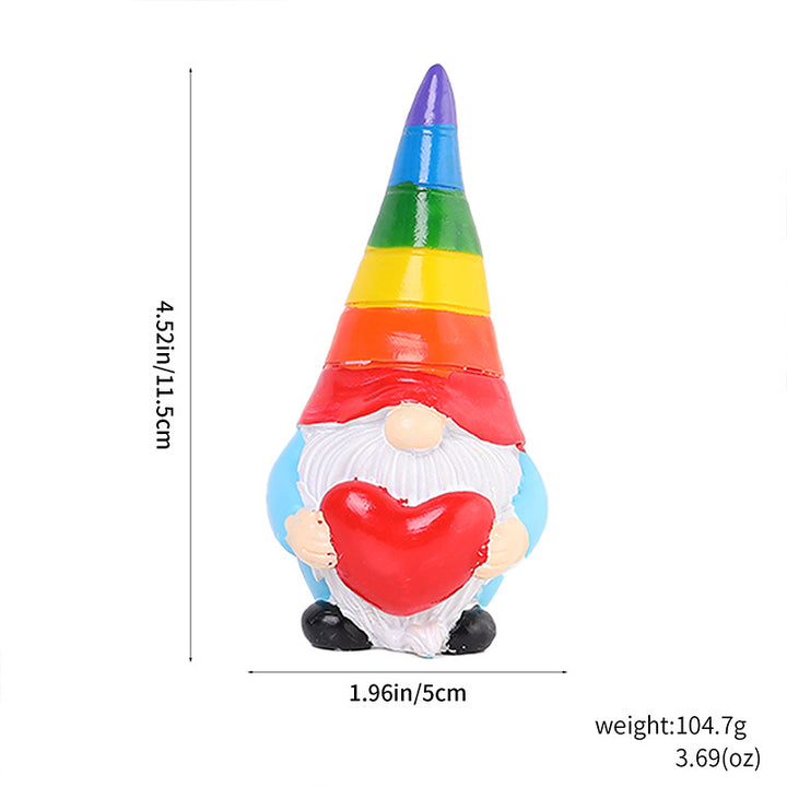 Regenbogen-Wichtel aus Kunstharz