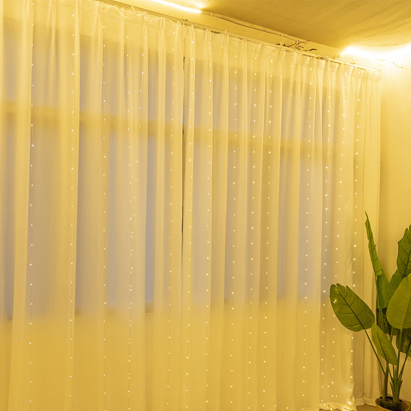 LED-Vorhang-Lichterkette mit USB-Anschluss und Fernbedienung