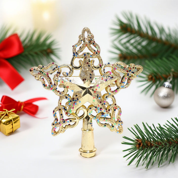 Weihnachtsbaum-Spitze Stern, durchbrochenes Design