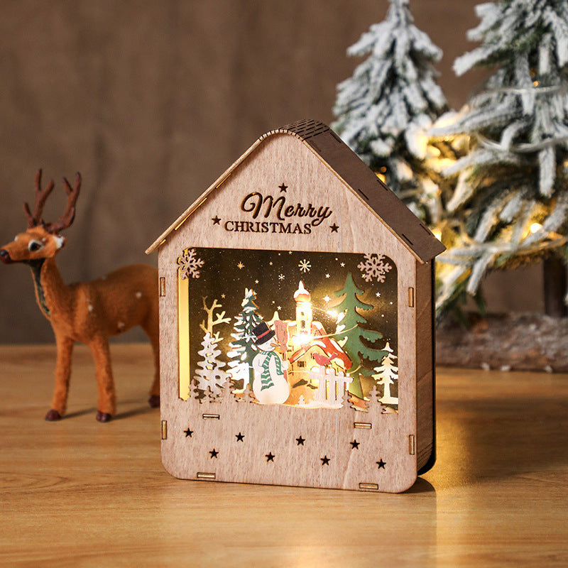 Beleuchtetes Holzhaus, LED-Weihnachtsdekoration
