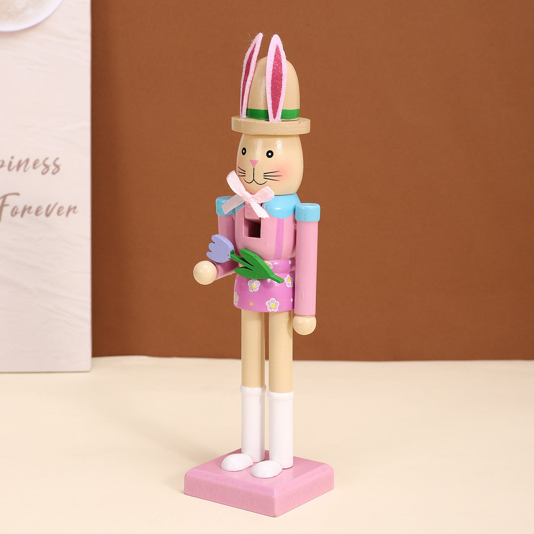 Dekorative Holz-Nussknacker-Figur mit Hasenohren