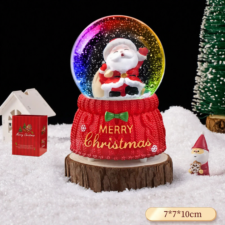 Weihnachtliche Schneekugel mit Spieluhr und Kutschen-Design