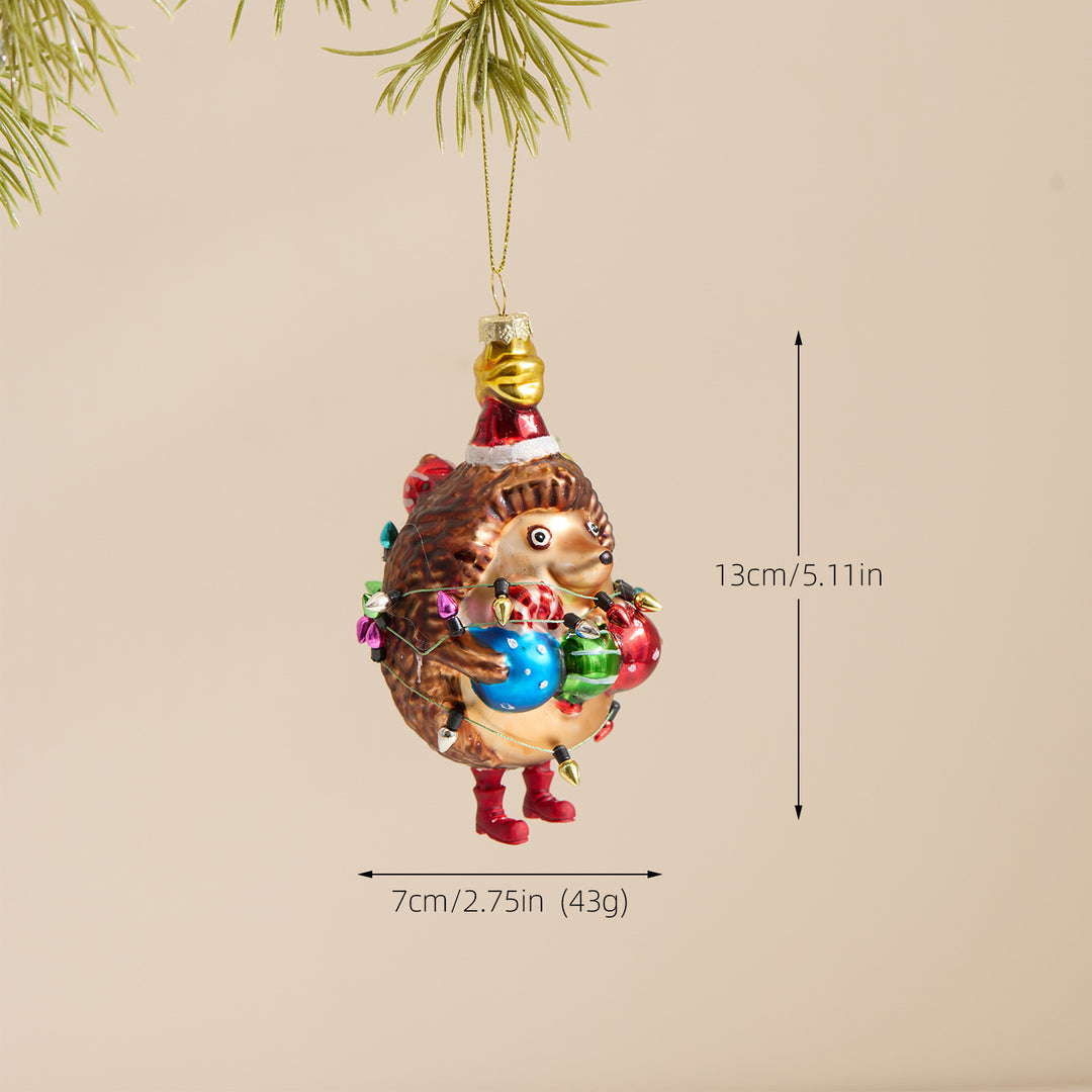 Weihnachtsbaum-Anhänger aus Glas, handbemalt, verschiedene Motive