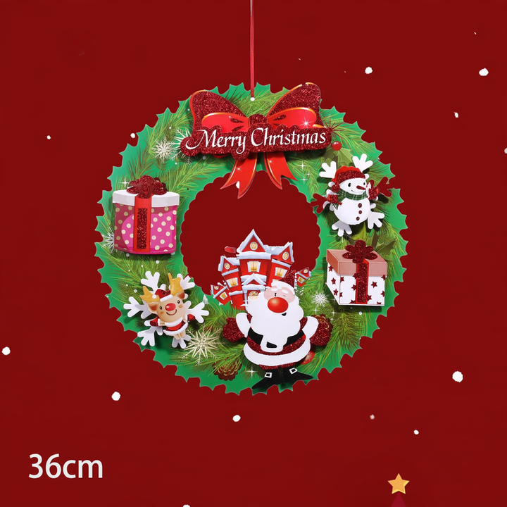 Dekorativer Weihnachtskranz aus Papier, 36 cm