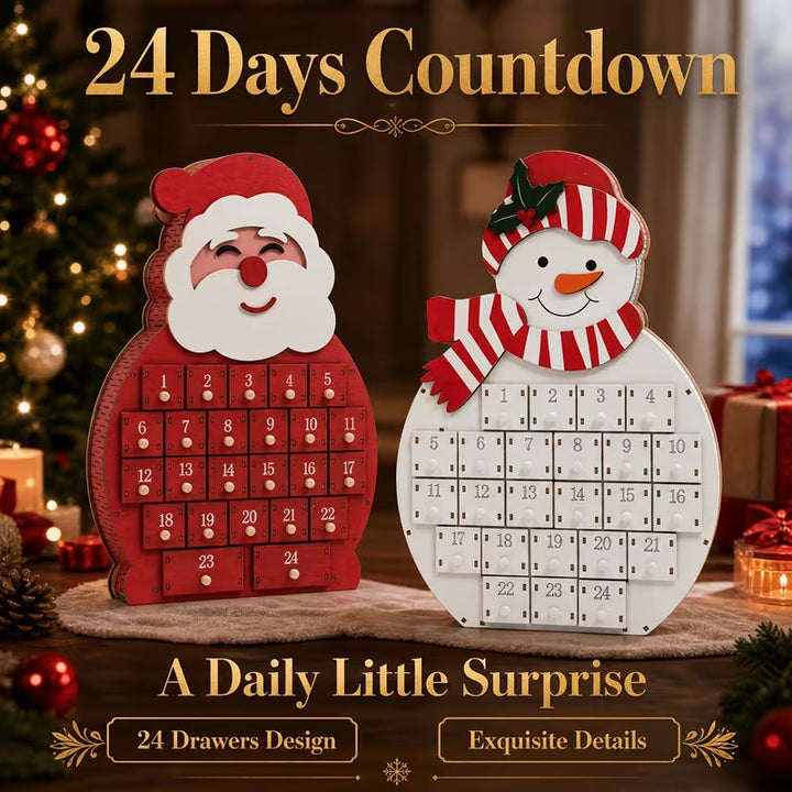 Weihnachts-Countdown-Kalender aus Holz, verschiedene Motive