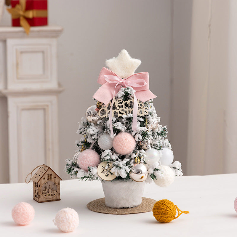 Mini-Weihnachtsbaum mit Beflockung für den Tisch