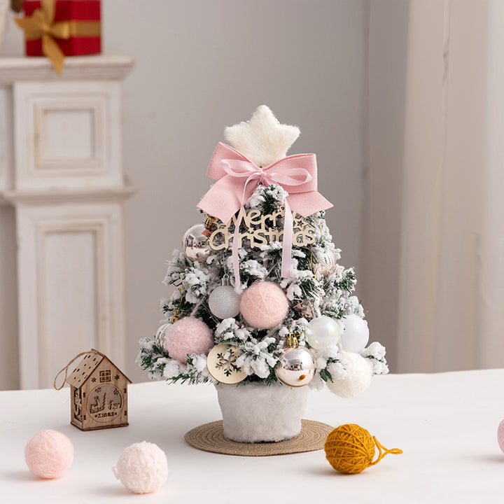 Mini-Weihnachtsbaum mit Beflockung für den Tisch