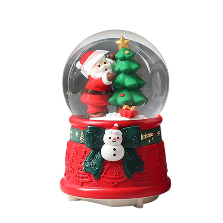 Weihnachtliche Schneekugel-Spieluhr mit Licht