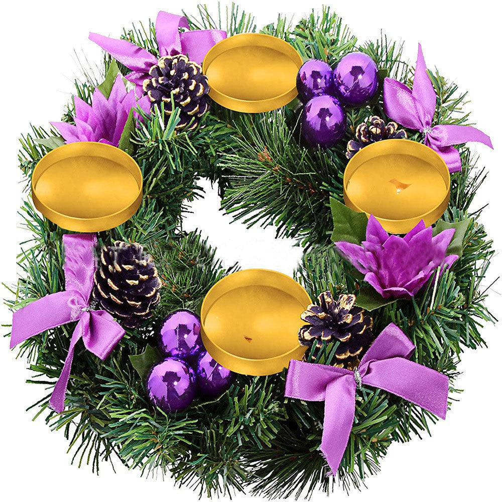 Adventskranz mit Kerzenhalter und Dekoration