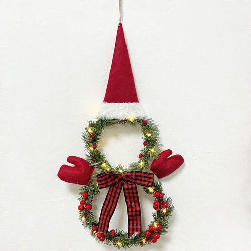Weihnachtskranz mit Schneemann-Motiv