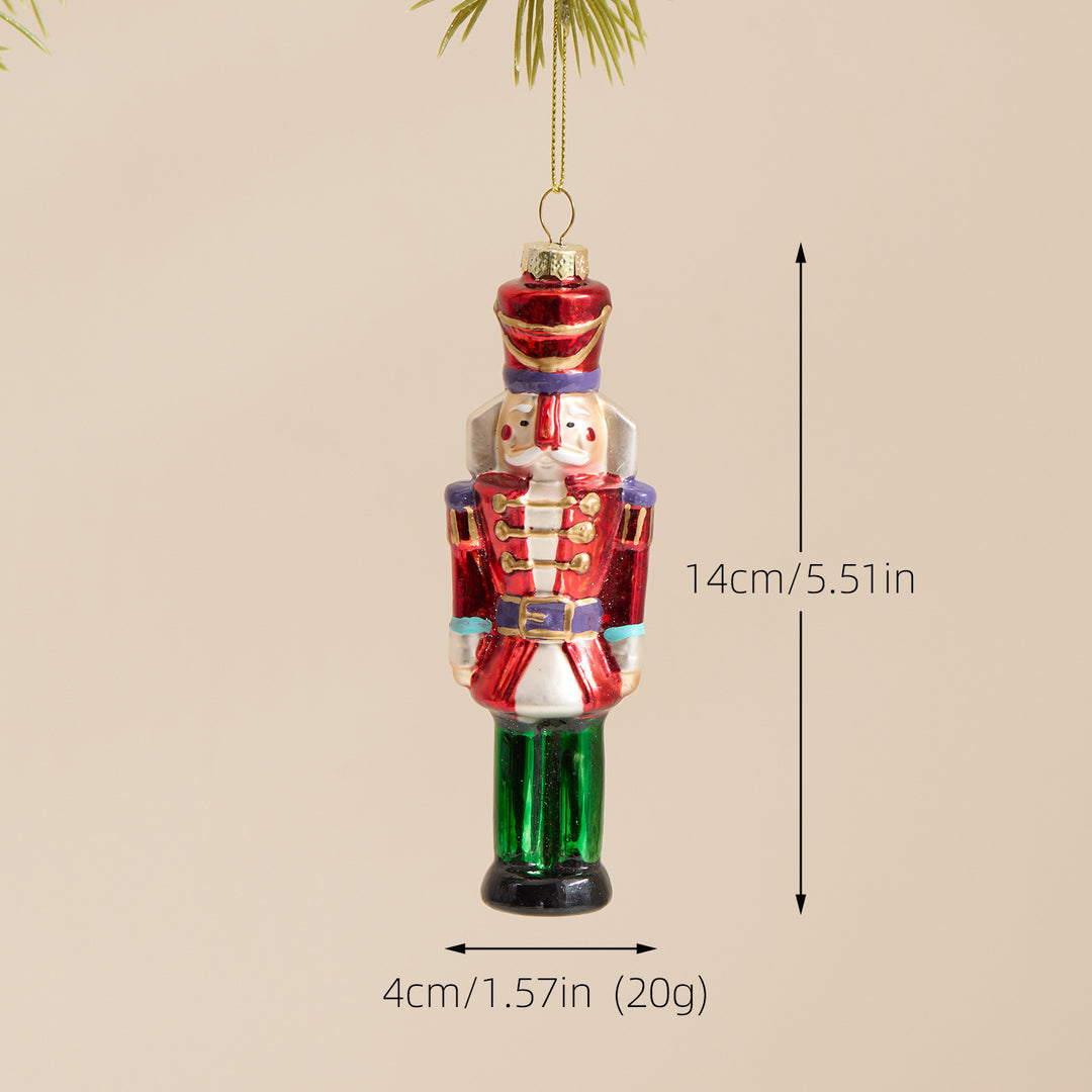 Weihnachtsbaum-Anhänger aus Glas, handbemalt, verschiedene Motive