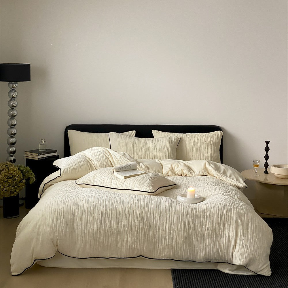 Milchfaser-Fleece Bettwäsche-Set, strukturiert