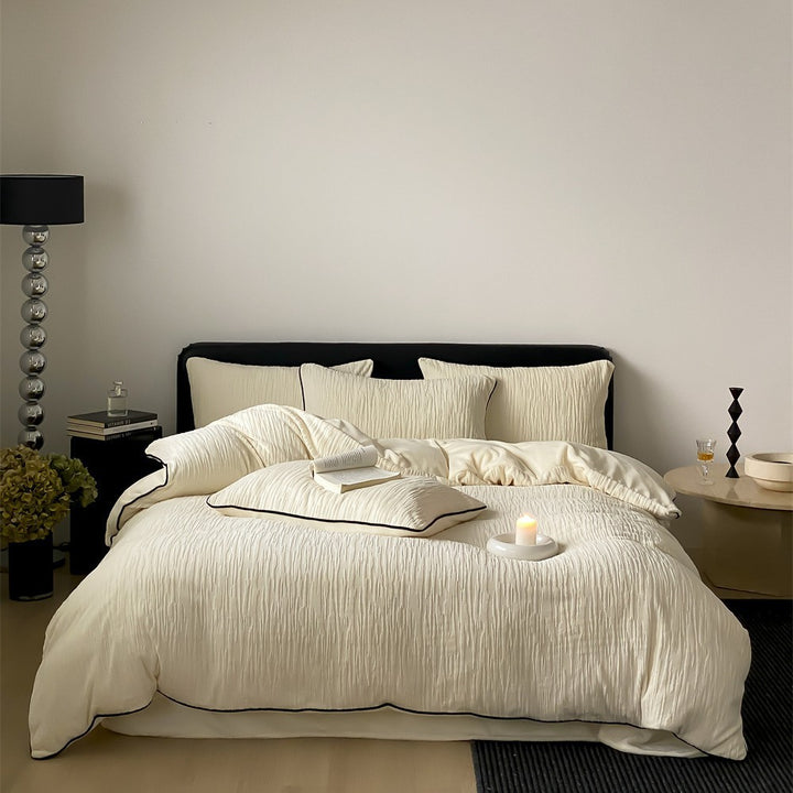 Milchfaser-Fleece Bettwäsche-Set, strukturiert
