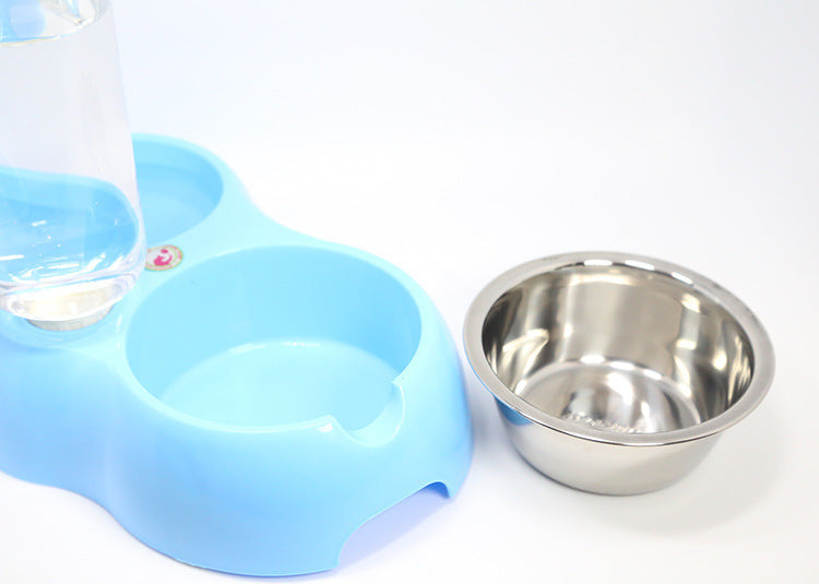 Edelstahl-Futternapf-Set mit Wasserspender