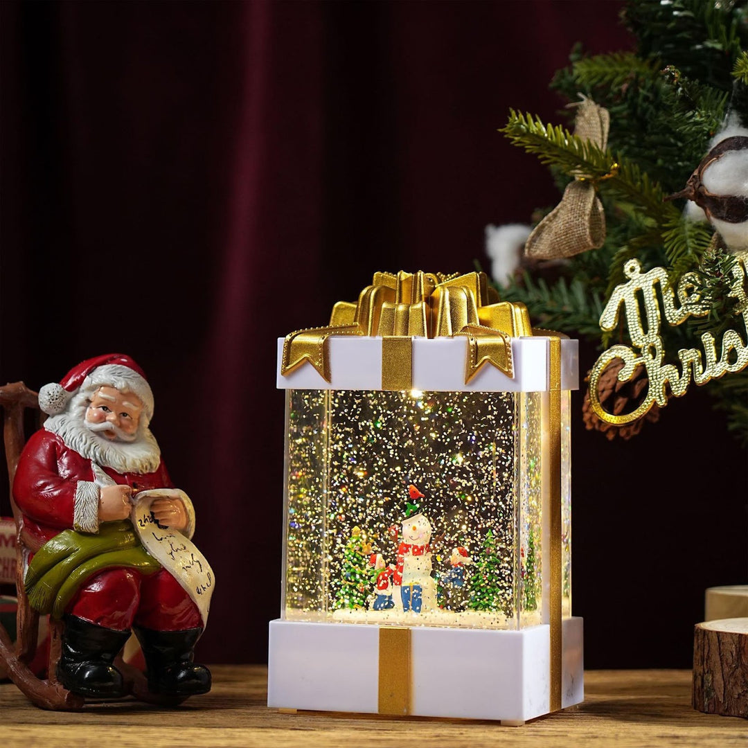 Dekorative LED-Schneekugel-Spieluhr im Geschenk-Design