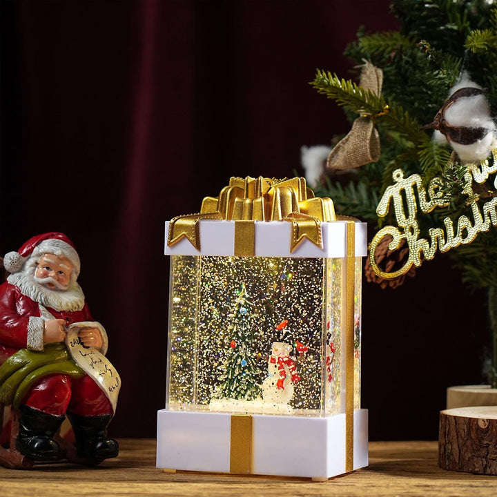 Dekorative LED-Schneekugel-Spieluhr im Geschenk-Design