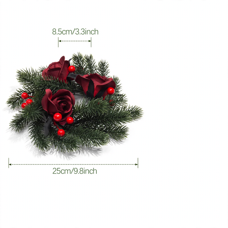 Weihnachtlicher Kerzenkranz mit Beeren-Dekor