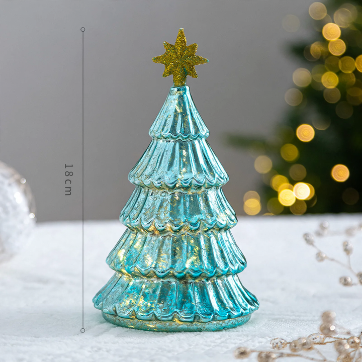 Weihnachtsbaum-Dekoration aus Glas, beleuchtet