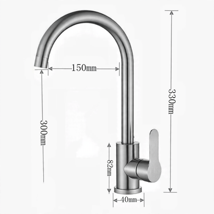 Edelstahl-Wasserhahn für Küche, Misch- oder Kaltwasser