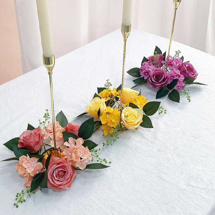 Künstlicher Rosen-Kerzenkranz, 20 cm