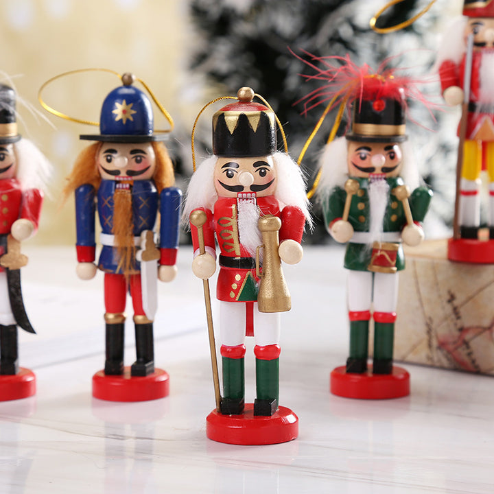 Holz-Nussknacker-Figuren, 6er-Set, Weihnachtsdekoration