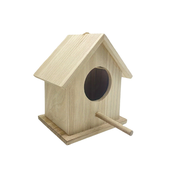 Hängendes Vogelhaus aus Massivholz für den Garten