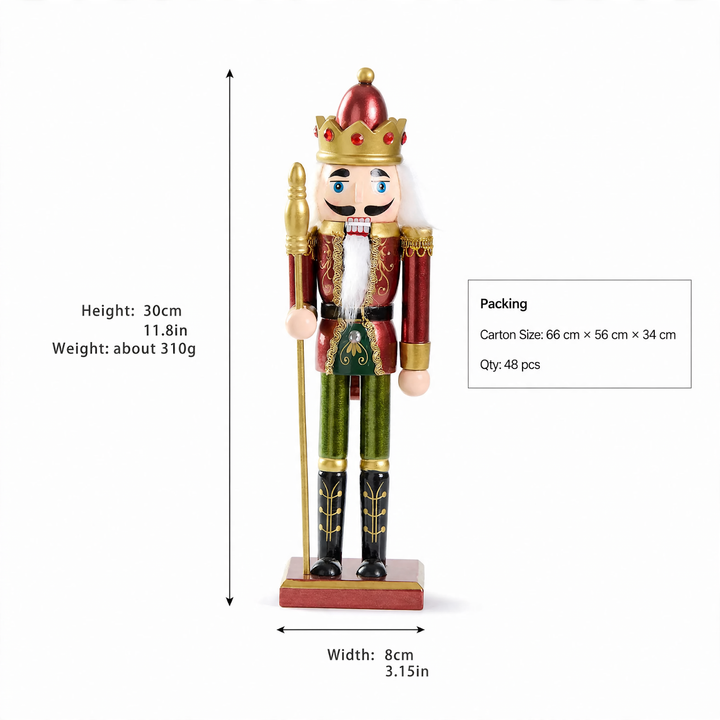 Dekorativer Nussknacker-Soldat, 30 cm oder 38 cm