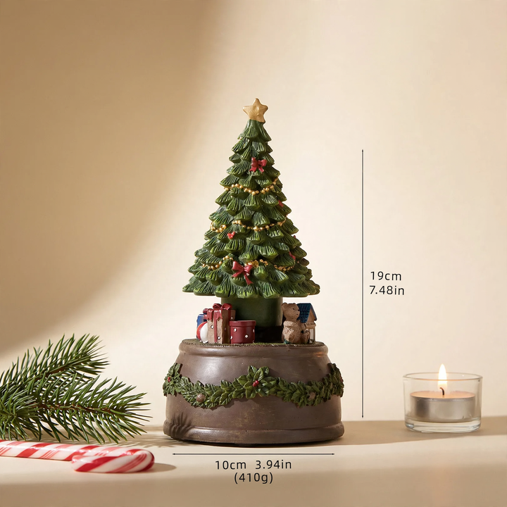 Dekorative Weihnachtsbaum-Spieluhr aus Harz