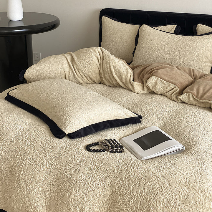 Milchfleece-Bettwäsche-Set, französischer Stil, Winter
