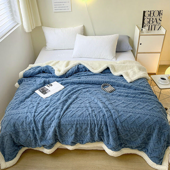 Sherpa-Fleece-Wolldecke, doppellagig, extra warm