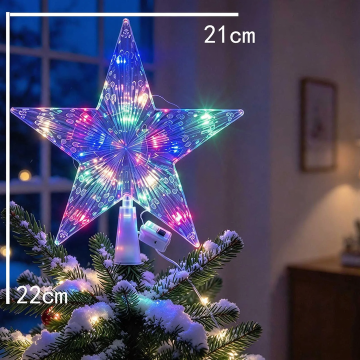 Beleuchteter Weihnachtsbaum-Spitzenstern aus PVC