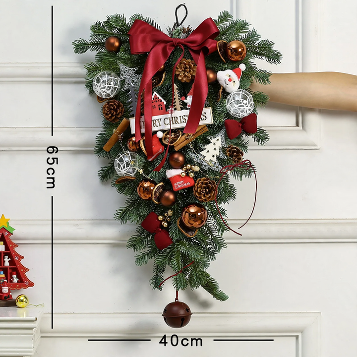Weihnachtskranz für Tür und Wand, PVC, 40 cm oder 50 cm