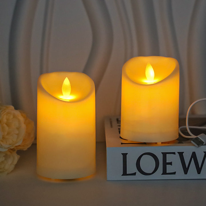 Wiederaufladbare LED-Echtwachs-Optik Kerze